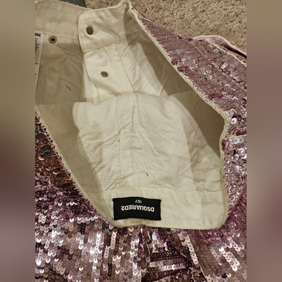 Sequin pink jeans kid 16 years size . Fit women size 6 or 8 . New - Picture 4 of 11